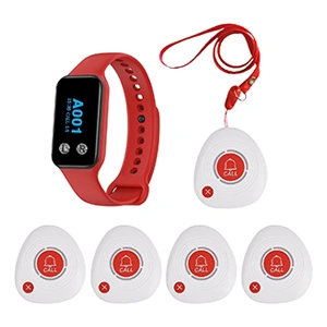 Sistema de llamada del cuidador para hospitales
(pulsera + 5 pulsadores de doble función)